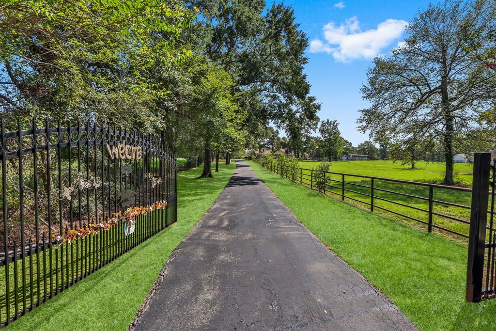 Great property with a lot of possibilities! Fenced & includes FM 2854 road frontage for possible commercial site! 9.8 acres includes a completely remodeled brick home approx 3,067 sf, shed, small barn, 2 covered patios 2-car carport w/storage. Surround sound in Den. 2nd gorgeous home one driveway east 19094 FM 2854, 1,300 sf & can be a guest house or rental. 16'x16' Gazebo w/outdoor kitchen, BBQ pit, rolling pastures, 40'x40' concrete tilt wall barn w/8 stalls, 20'x10" small barn w/3 stalls, 40' covered lean to, 10'x10' well pump house. Huge custom rock fireplace, primary closets are 23'x7' & 16'x5', primary bath w/separate sinks, Jacuzzi tub, wet/coffee bar/wine room, & so much more. 2nd completely remodeled house w/den, kitchen, breakfast, 2 bedrooms, 1-1/2 baths, 2-car carport, 19'x7' storage, wood burning FP, 500 gallon propane tank. Great place to raise the family in the sought after Montgomery ISD! Centrally located between the City of Montgomery &  Conroe.