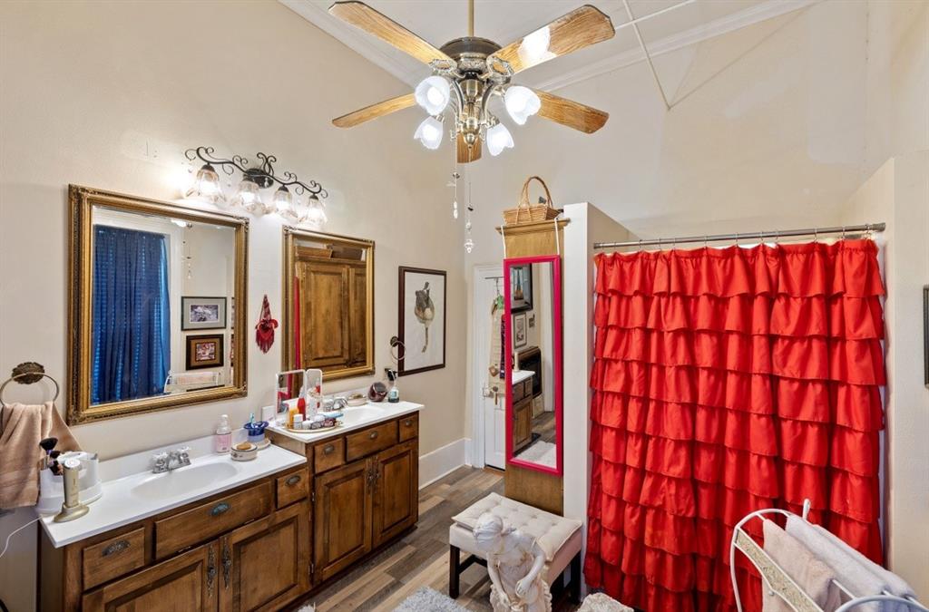 His and Hers sinks in the primary bathroom.