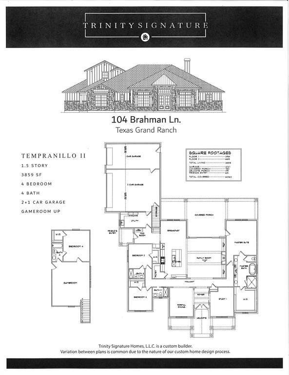 THE PICTURE SHOWN IS NOT THE ACTUAL HOME. TRINITY SIGNATURE HOMES IS BUILDING A SIMILAR FLOOR PLAN.