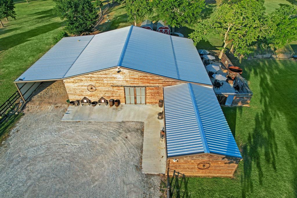 Aerial view of the Property\'s venue, notice the back shows where the venue leadings to the Barndominiums. \