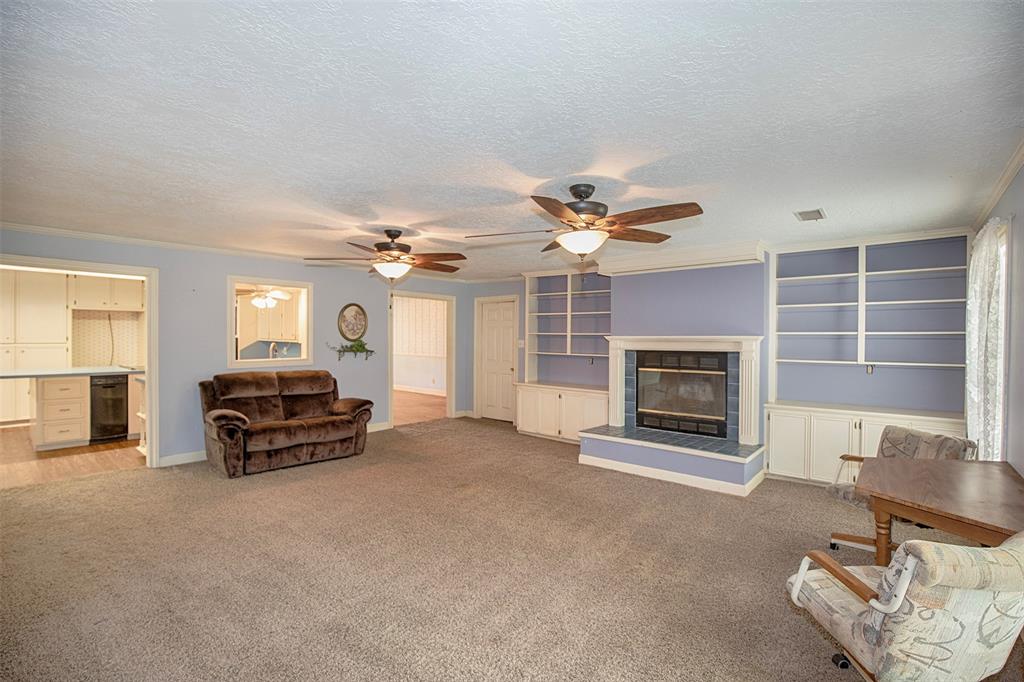 The family room opens to the kitchen.