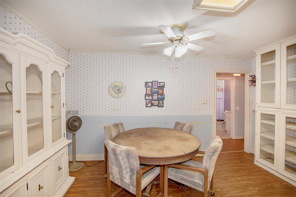 The breakfast area has fantastic storage space in the custom cabinetry.