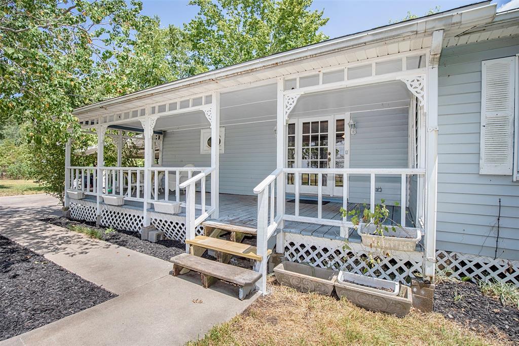 The front porch has a beautiful design and fantastic space.