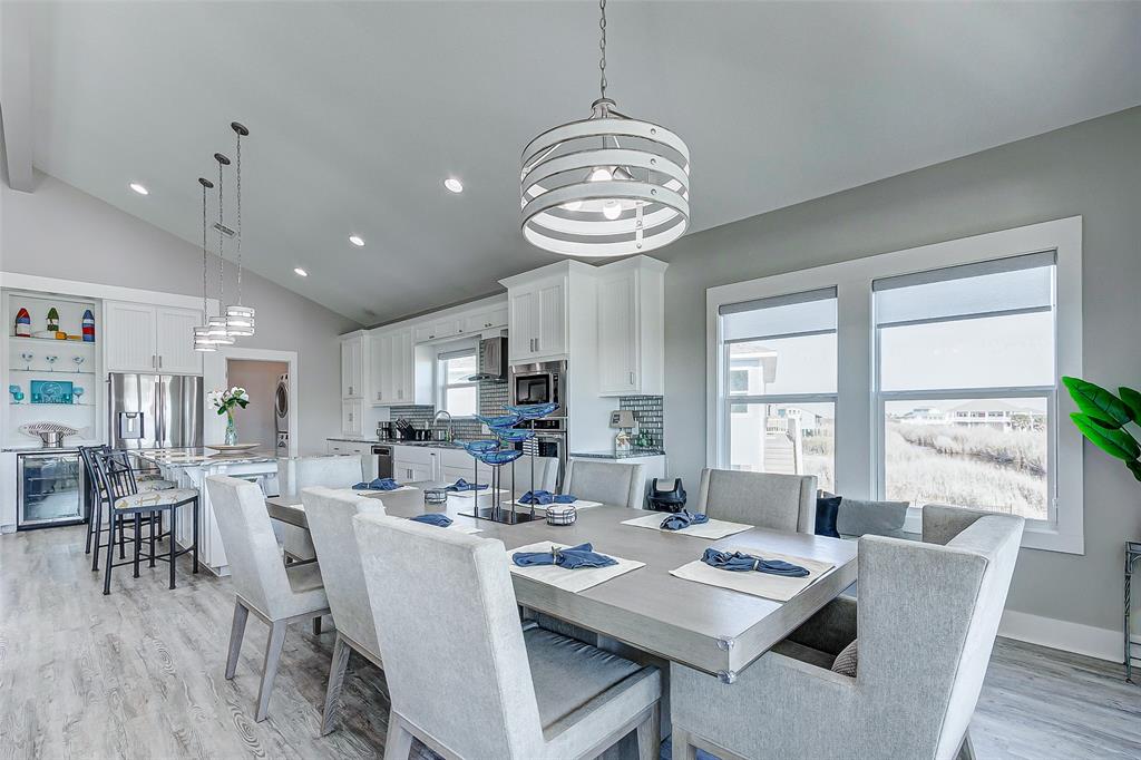 View of the Kitchen and Dining area.