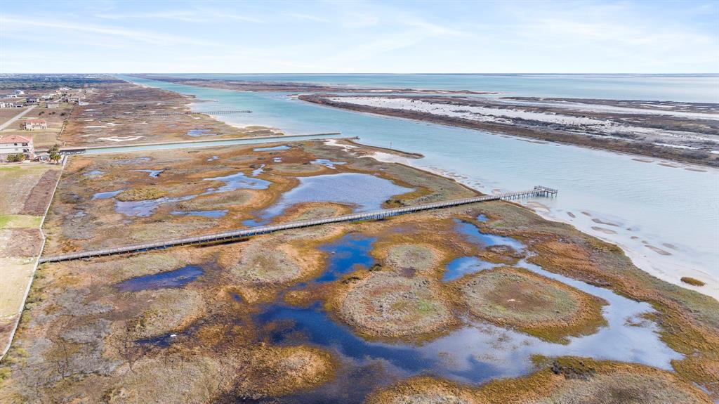 Aerial view of Phase II entrance to the Sanctuary from the ICW, the fishing piers and the cut to Espiritu Santo Bay