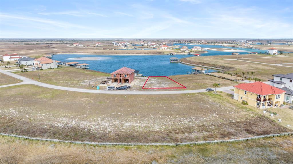 Aerial view of Lot 171 Tuscany Way from the ICW with approximate property lines