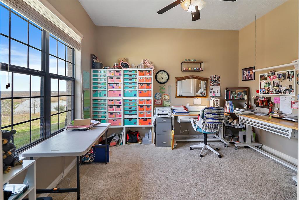 Downstairs bedroom used as a craft room