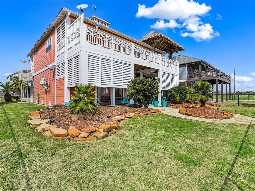 Landscaping around the back yard.