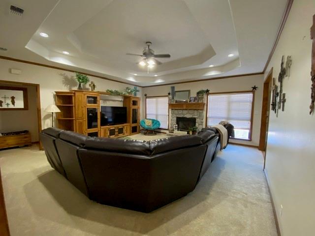 Family room with fireplace .....sectional may be purchased as a non realty item