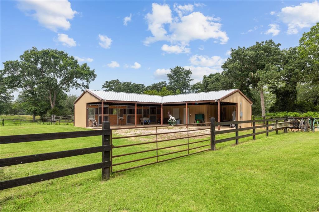 The custom 3-stall horse barn was recently constructed