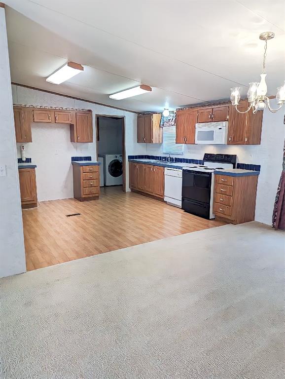 Kitchen with lots of space and cabinet area.