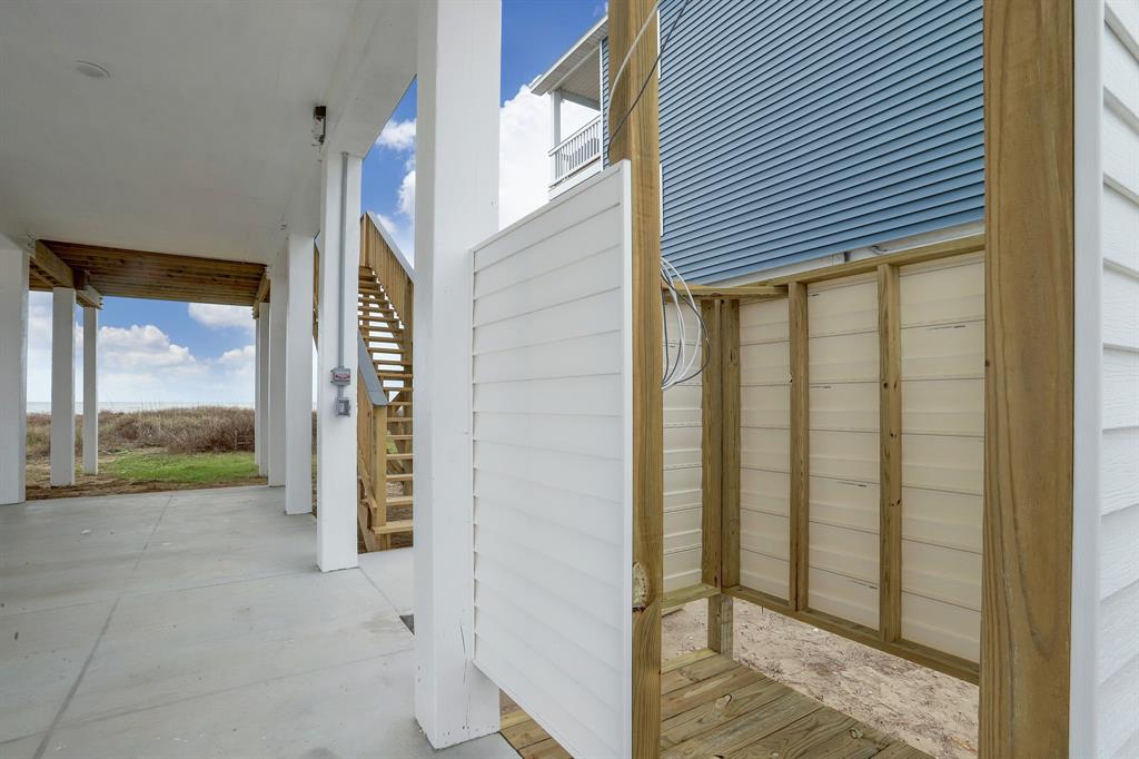 Outside shower  this is a picture of an existing home like the one being built