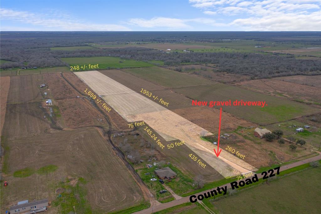 Welcome to the Country! Escape the hustle and bustle and build your dream home on this 11+/- acre tract in Wharton County and zoned to Boling ISD!  With a short 25-30 minute commute to Sugar Land, you can easily work in the big city while living the country life!  This tract offers 75 feet of frontage on the paved County Road 227, will be approximately 248 feet wide at the back and have a total depth of approximately 2,213 feet.  With no restrictions, this property is blank canvas waiting for you to create your masterpiece! Don't miss out on all this great tract has to offer!  Schedule your showing today!