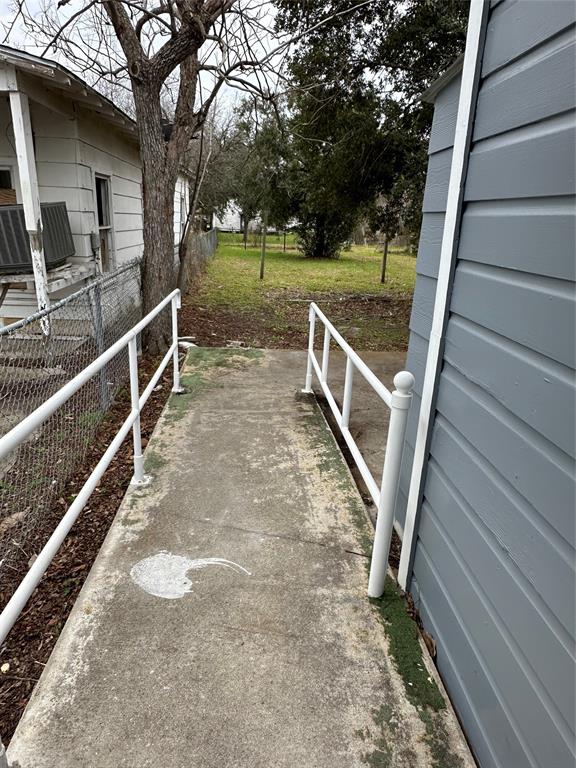 Wheelchair ramp leading to backyard