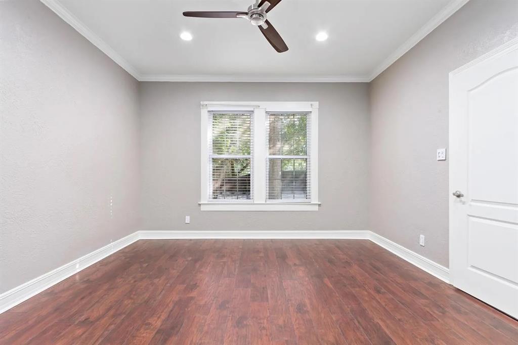 This large bedroom has good natural light.