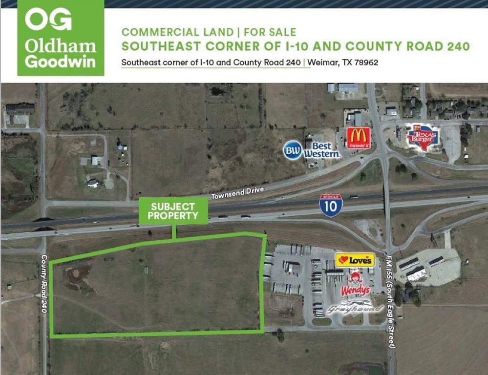 0 Southeast Corner of I-10 and County Road 240, Weimar, TX 78962