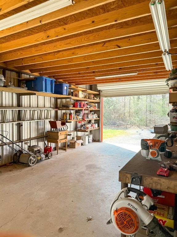 Workbench in carport