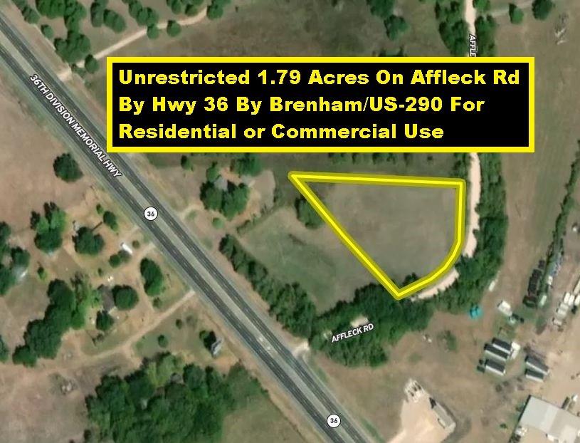 Additional 1.79-Acre Lot On Affleck Road By Hwy 36 Also Available For Sale