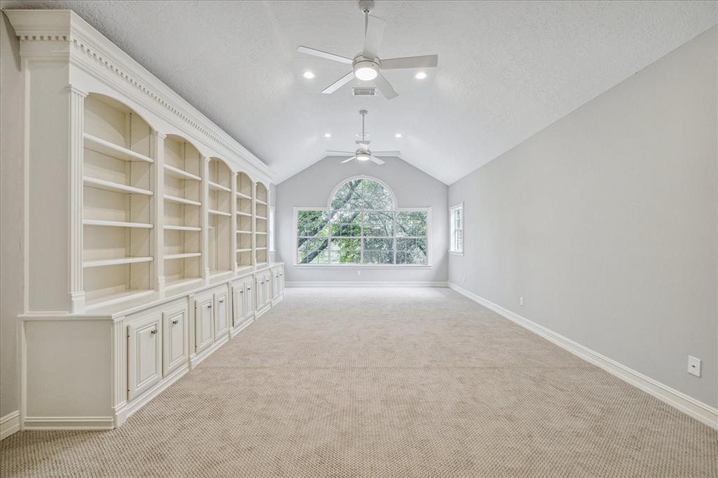 Large media room at the top of the staircase