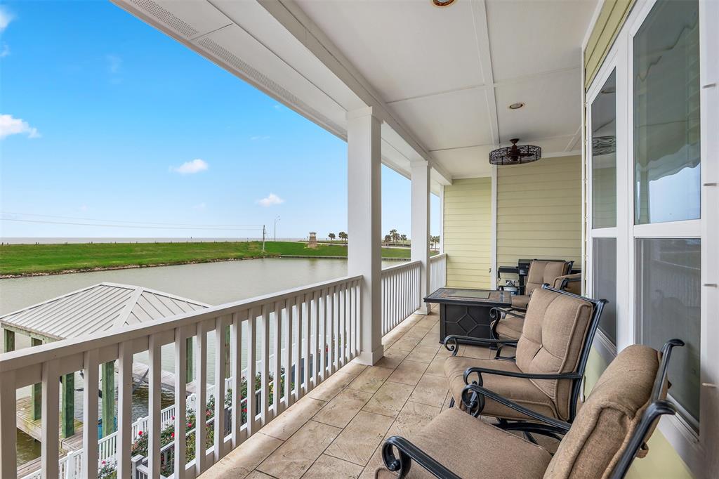 Looking Southeast towards the bay from the upstairs balcony.