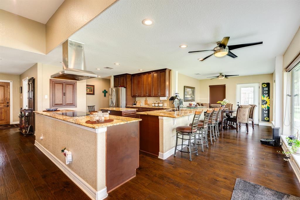 Open concept kitchen with lots of counters & Breakfast Bar