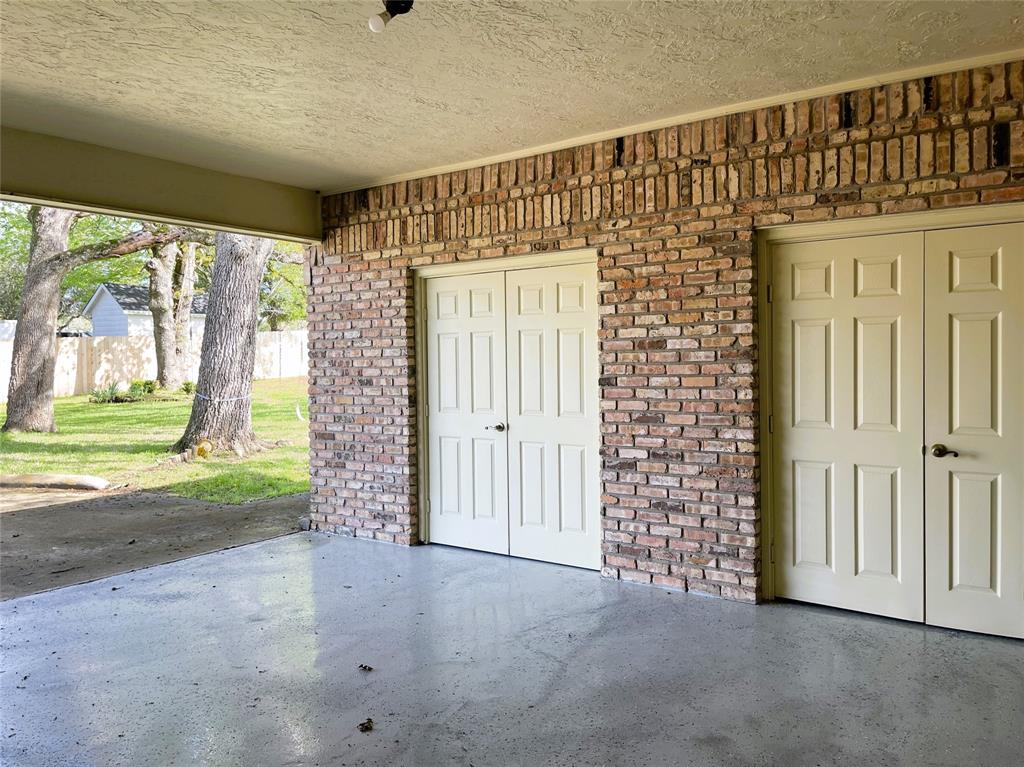 Open Garage with Storage