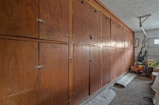 Garage storage cabinets, Workshop area