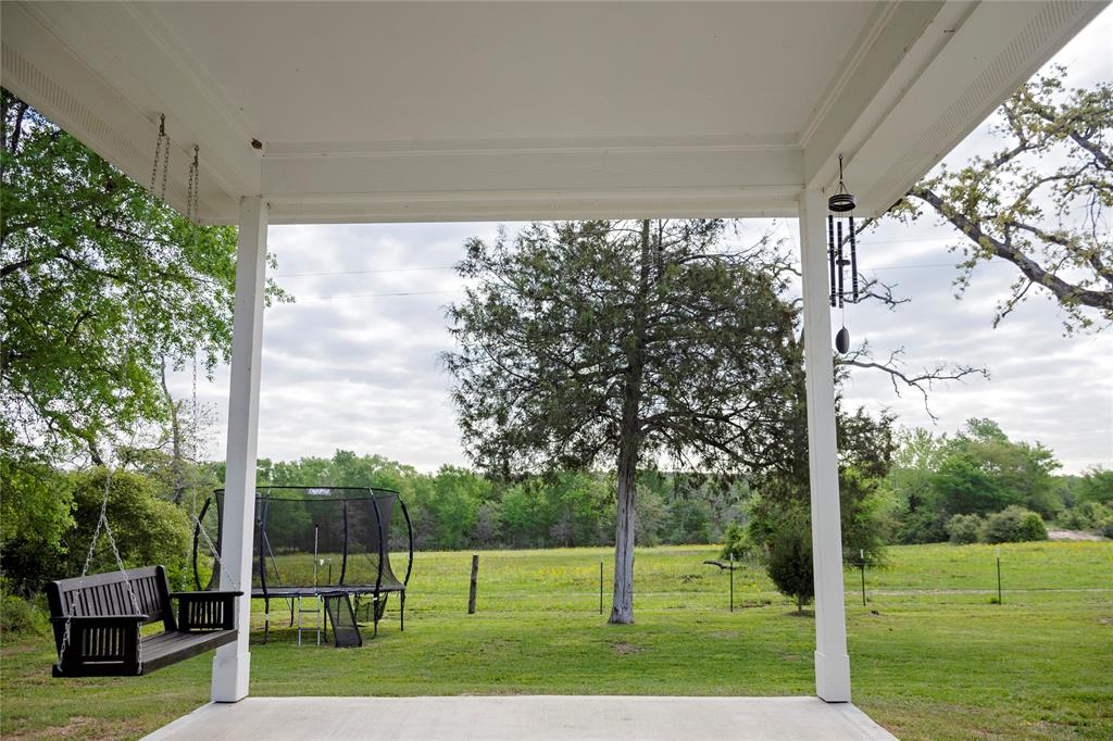 Peaceful view from covered back patio