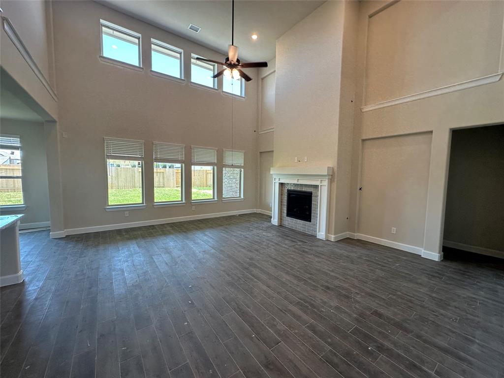 Cozy fireplace in great room