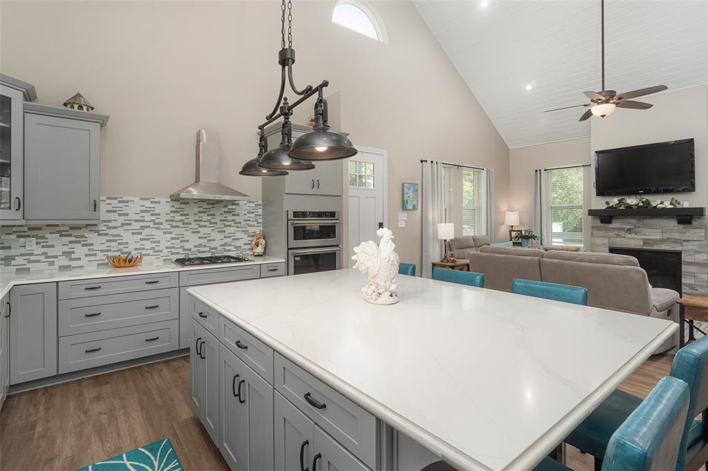 Plenty of storage and counter space in this designer kitchen!