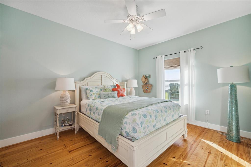 Spacious primary bedroom overlooking the gulf waters