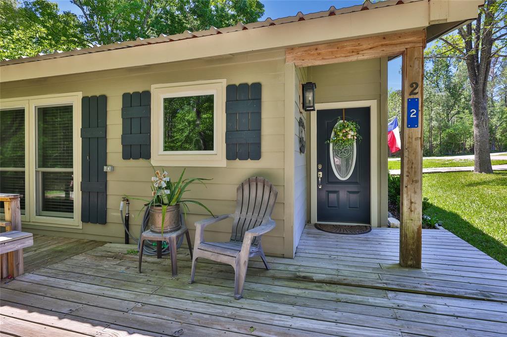 Inviting deck at entry