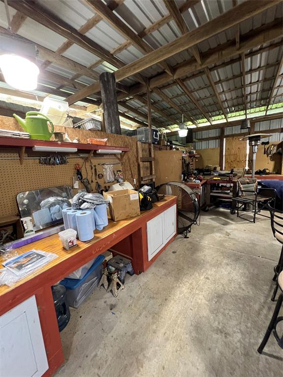 Built in cabinets in the back left of garage.