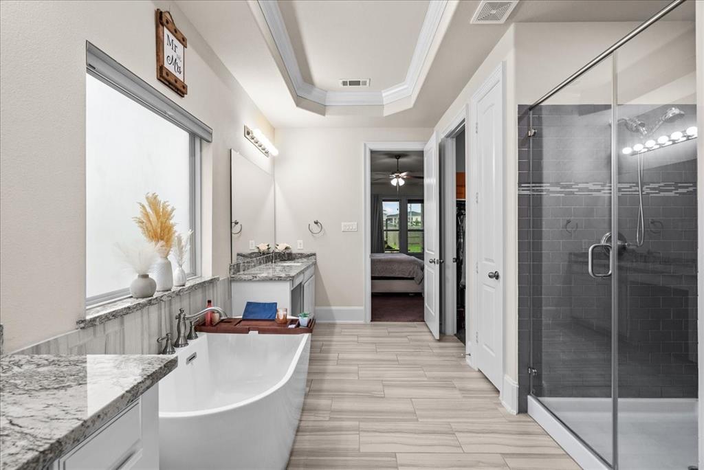 Primary bedroom, facing the bath