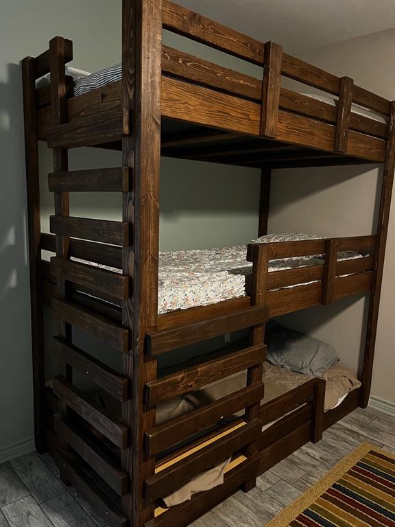 The custom-built triple decker bunkbeds!!