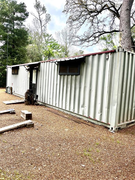 This 8x40 storage container is currently being used as a shop.