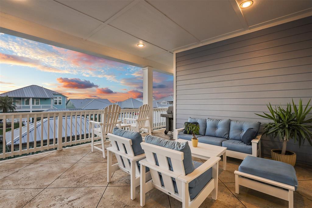 Extended porch has plenty of room and great views.