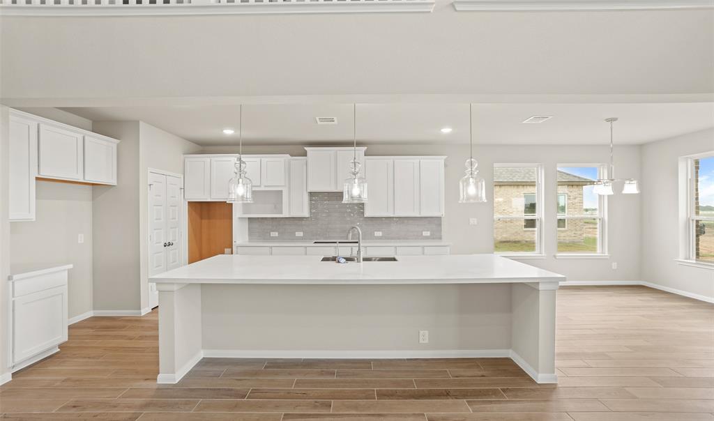 View of kitchen and dining area