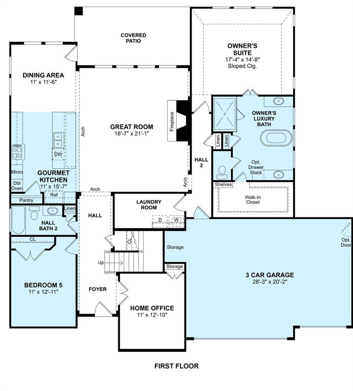 The Josephine floor plan by K. Hovnanian Homes. 1st Floor shown. *Prices, plans, dimensions, features, specifications, materials, and availability of homes or communities are subject to change without notice or obligation.