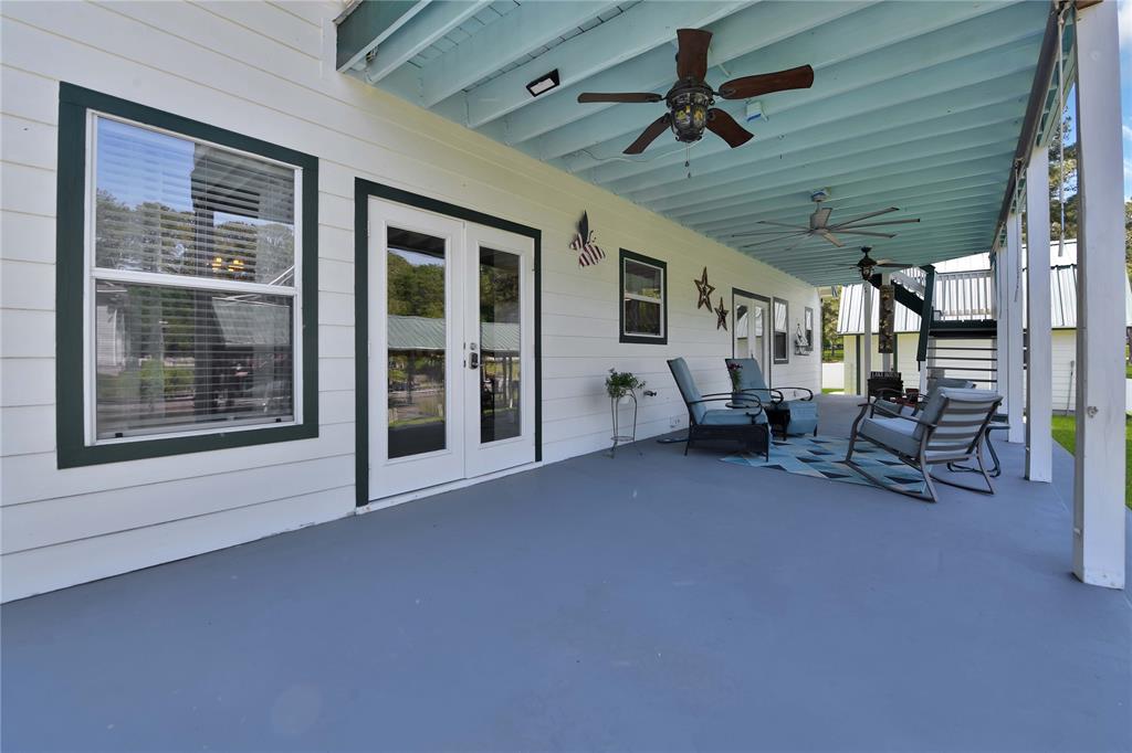 Another view of downstairs patio.