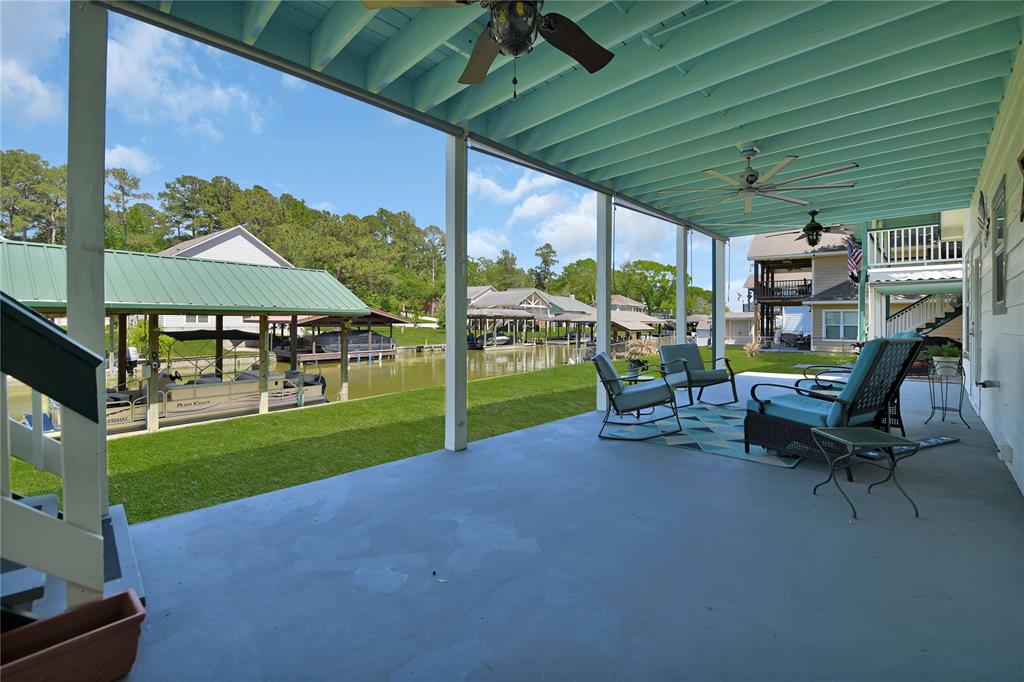 The boat house with two slips for pontoon and jet skis