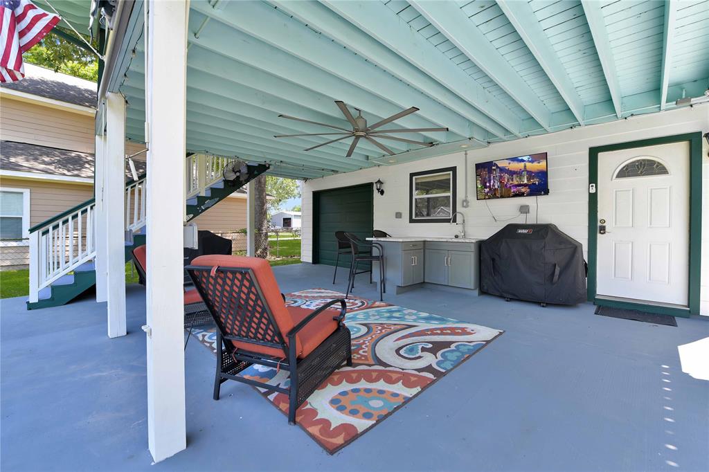 Another patio off of the garage.