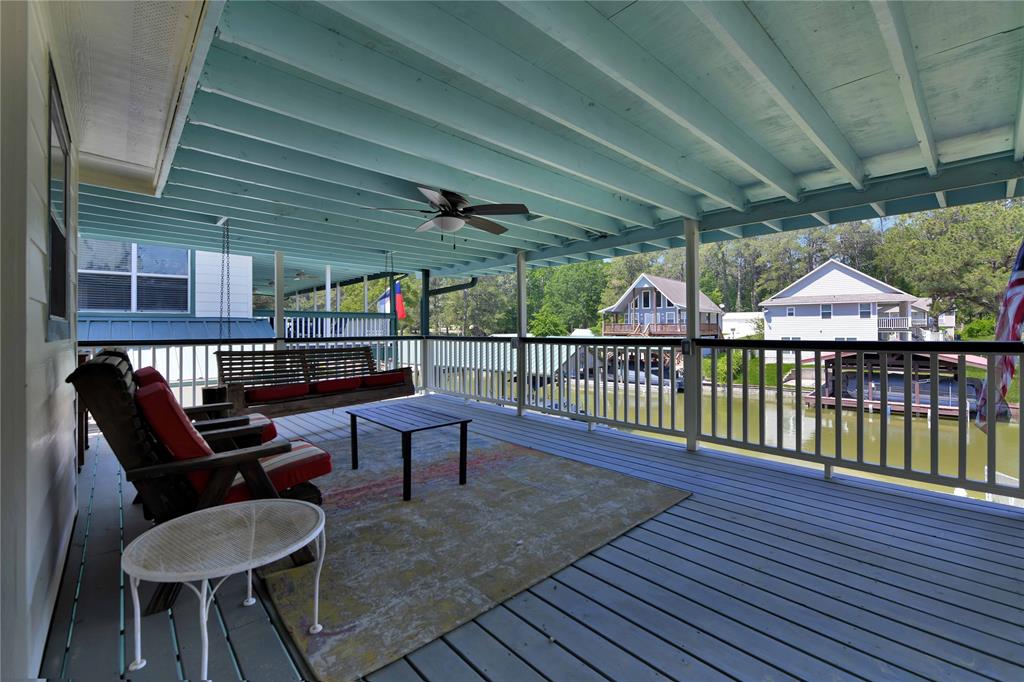 Upstairs balcony of garage apartment.