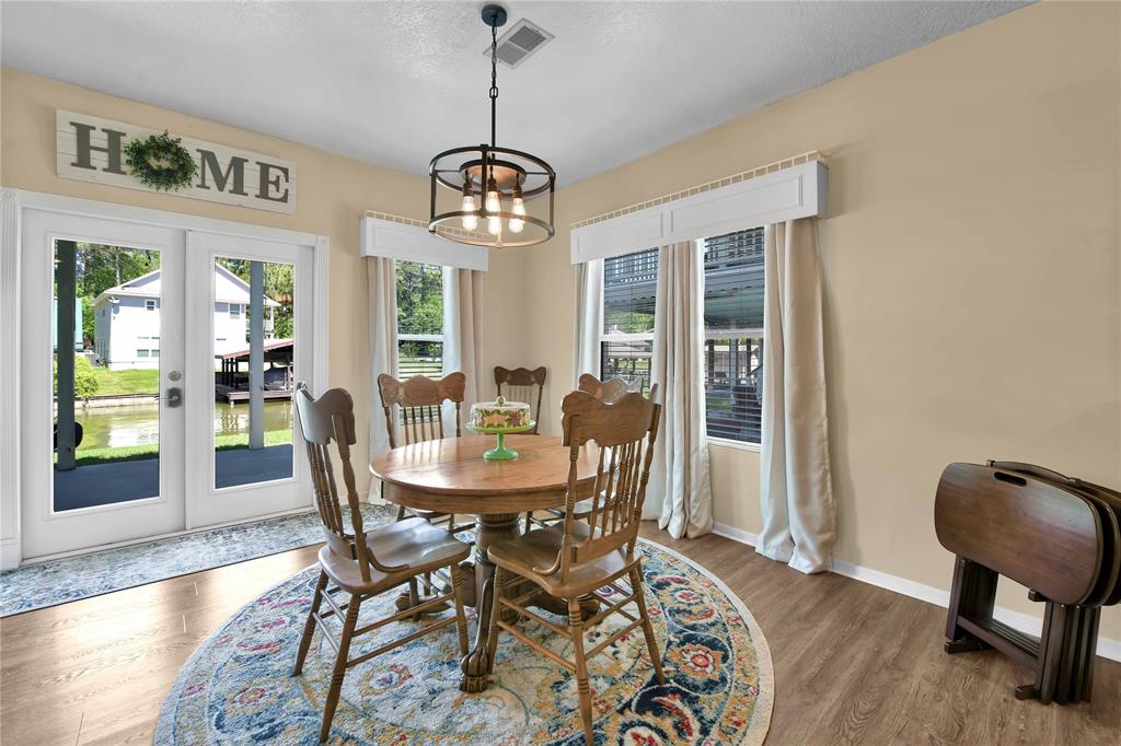 Another view of dining/kitchen to living room.