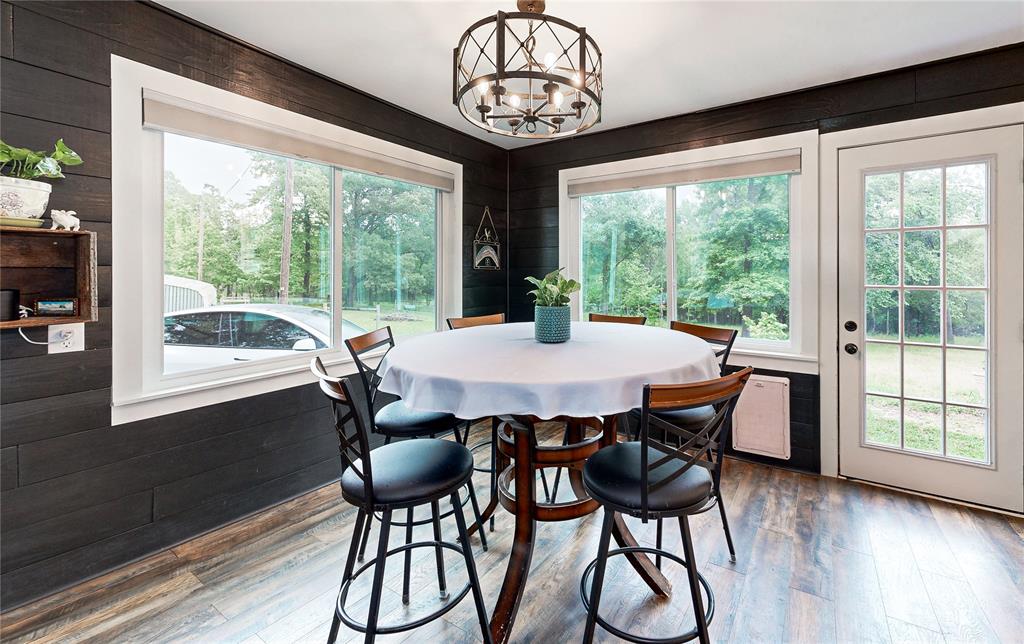 Breakfast Area. Wow! Check out that incredible view. Nature...and more nature. You can watch the cardinals fly by while drinking your morning cup of coffee.