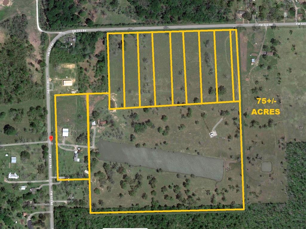 Roughly 75 pristine acres of God's country with a 7-acre lake that is full of bass and tilapia, more than 20 grafted-pecan trees, 2 barns, working pens, a main house with solar panels, a guest house, no flooding, and located next to a wildlife refuge!