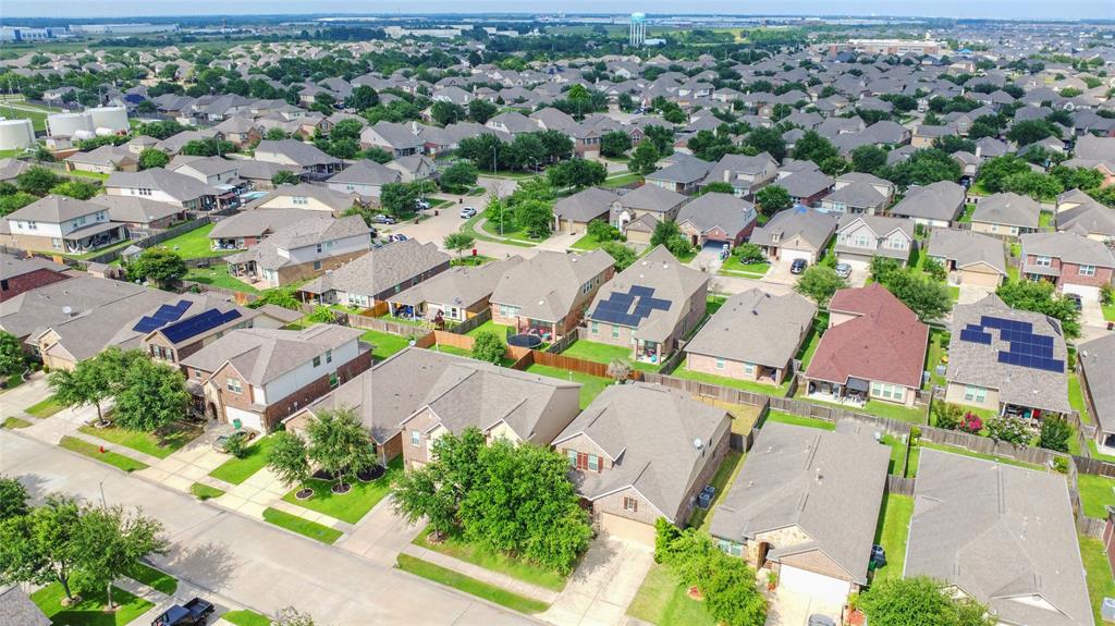 Aerial view of your new home boxed in red.