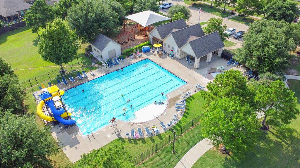 Pool has fun slides!