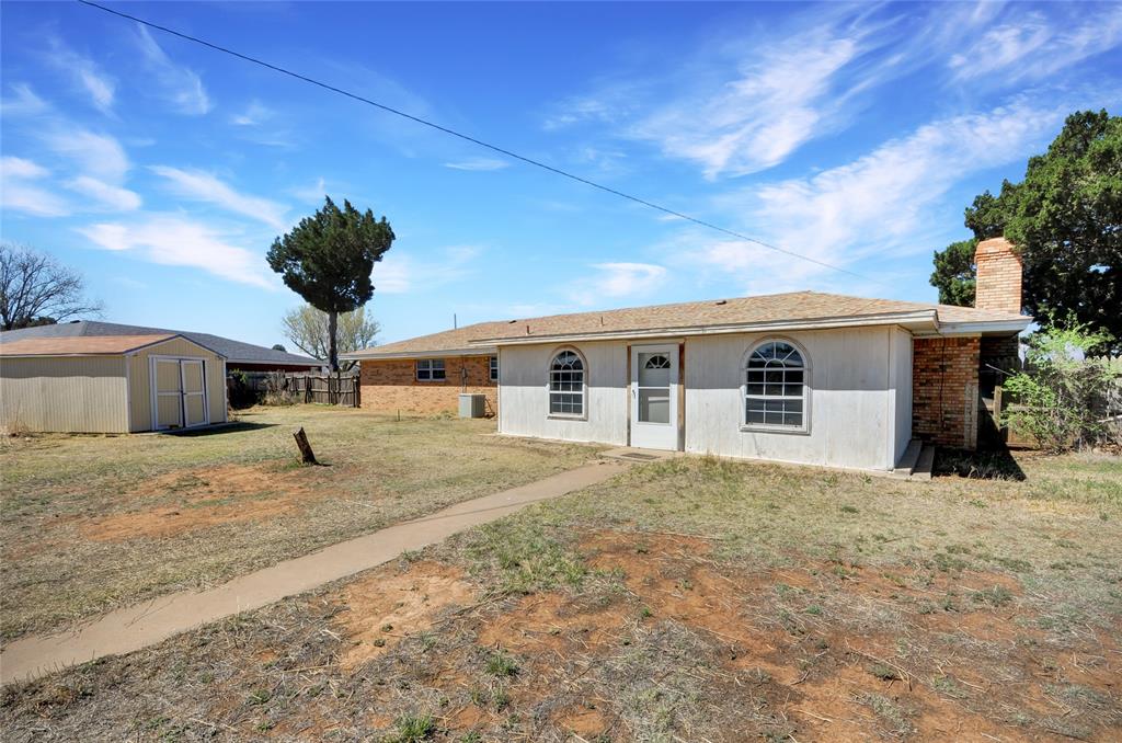 This corner lot has a very large backyard.