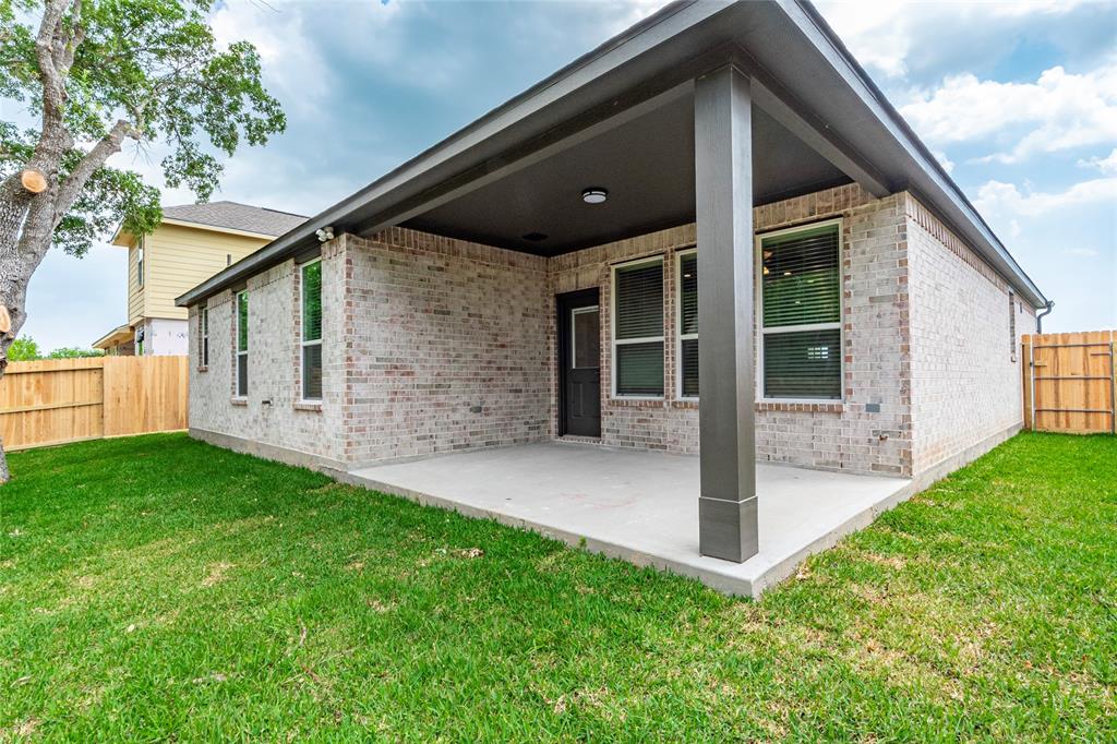 Angle view of back porch